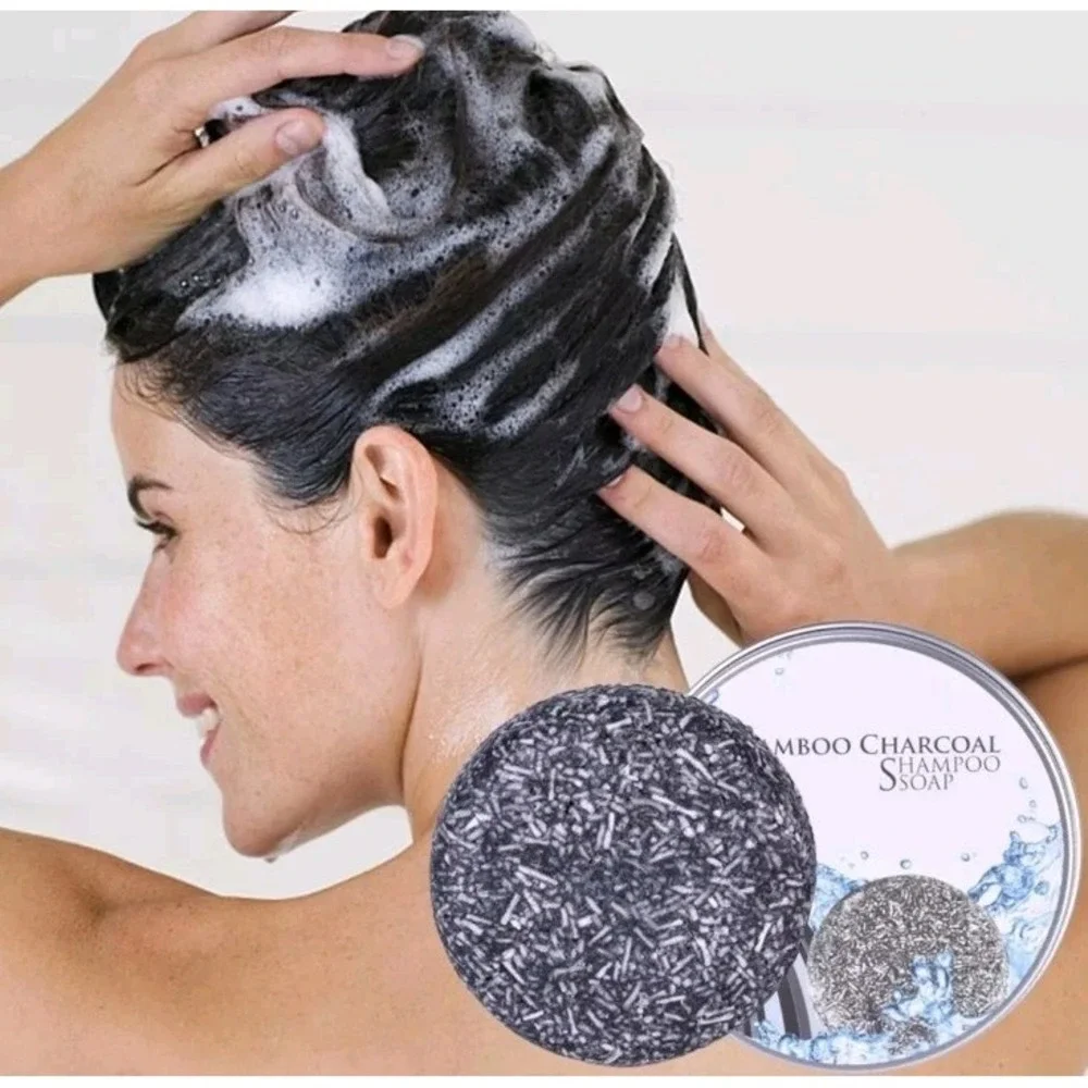2 Pack Unisex Grey Coverage Bar Shampoo Hair‎ Darkening Black Soap for Grey Hair